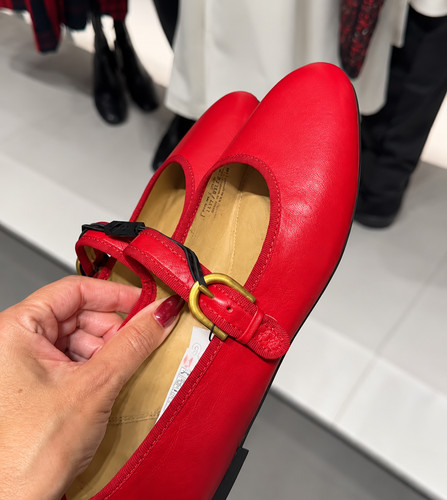 Rote echtleder ballerinas - rote,
