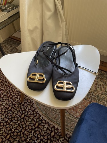 Balenciaga black satin ballet - satin,