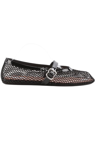 Alaïa black mesh ballerinas - black,