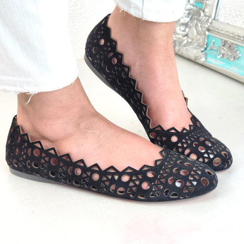 Alaia black laser cut - black,
